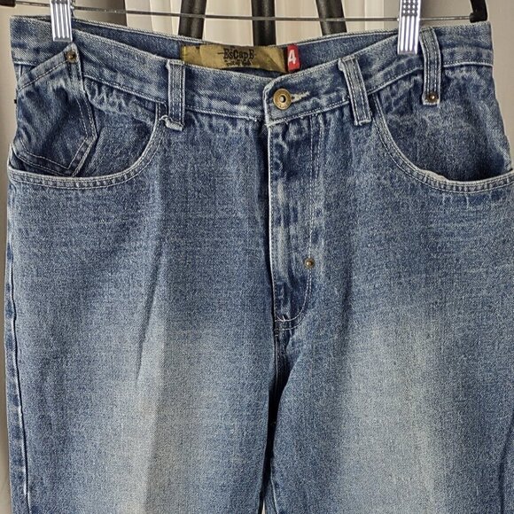 Escape Men's 100% Cotton, 5 Pocket, Blue Denim Vintage Y2K Jeans Size 34X34 - Picture 2 of 11